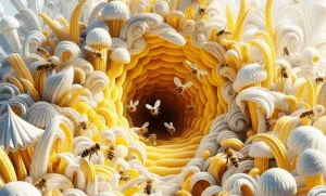Exploring the Intricate World inside of a beehive Honey Production in inside of a beehive